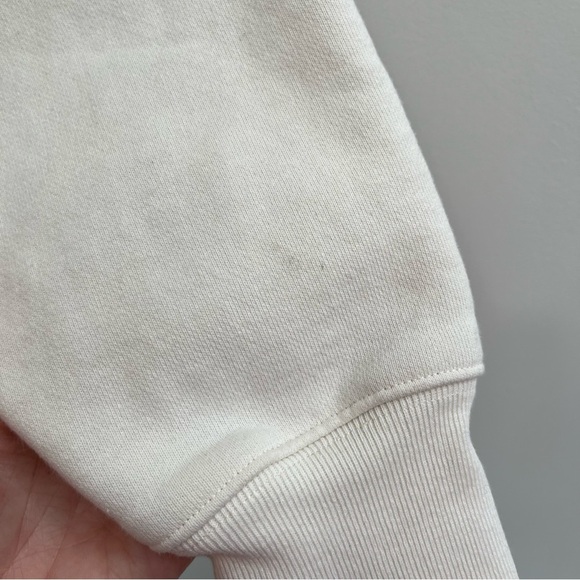 Champion reverse weave cream pink cropped drawstring hoodie medium - Picture 8 of 8